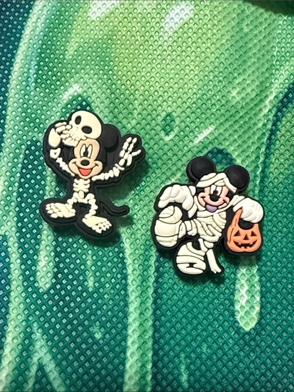 Halloween Mickey Monster Croc Charms - Skeleton & Mummy Set
